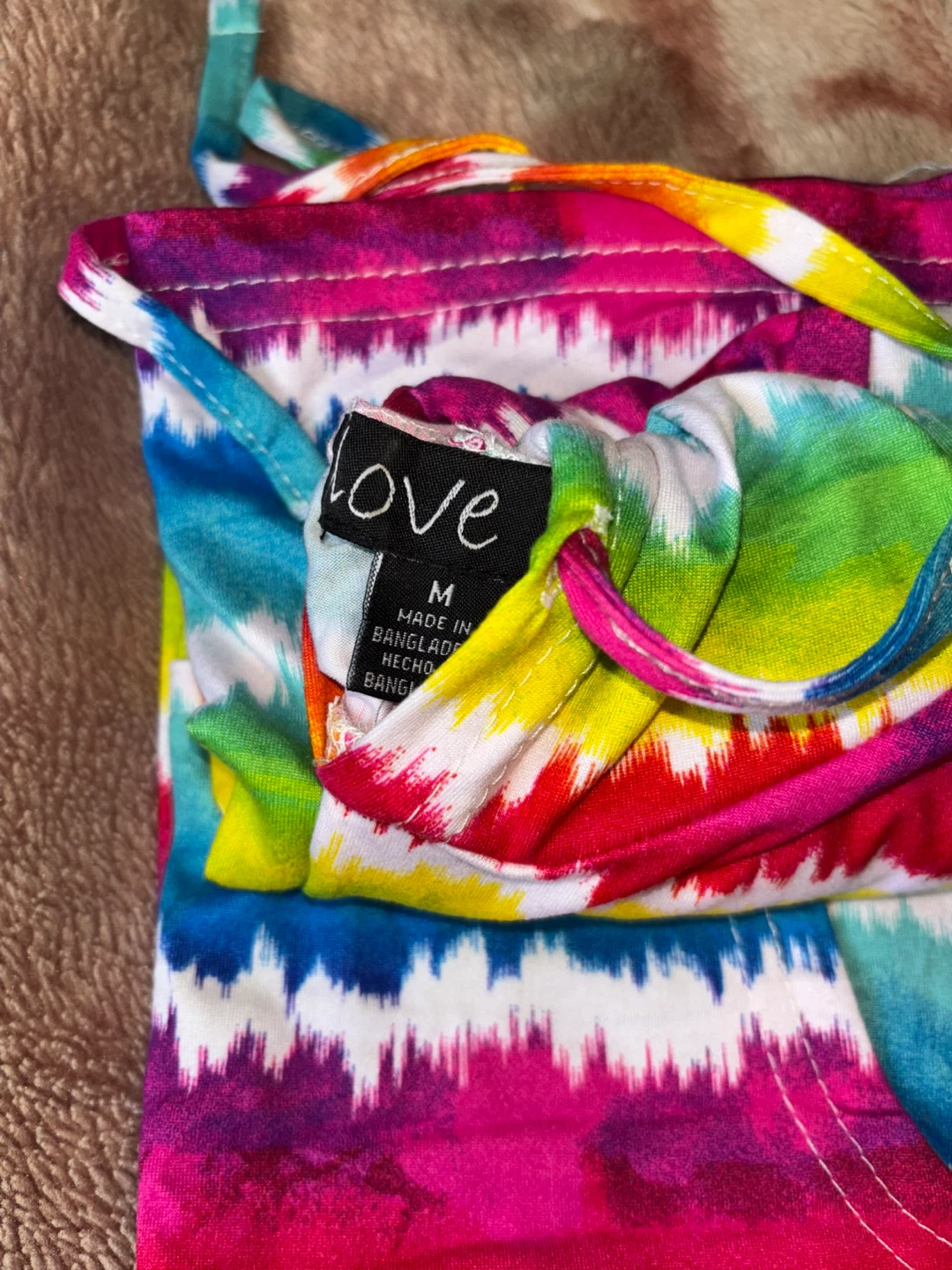 LOVE Tie Dye Sleeveless Hooded Dress Size M - photo 5
