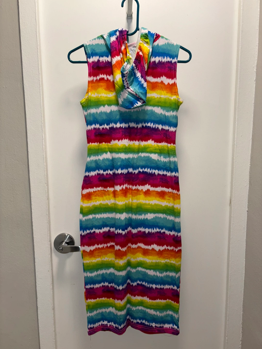 LOVE Tie Dye Sleeveless Hooded Dress Size M - photo 3