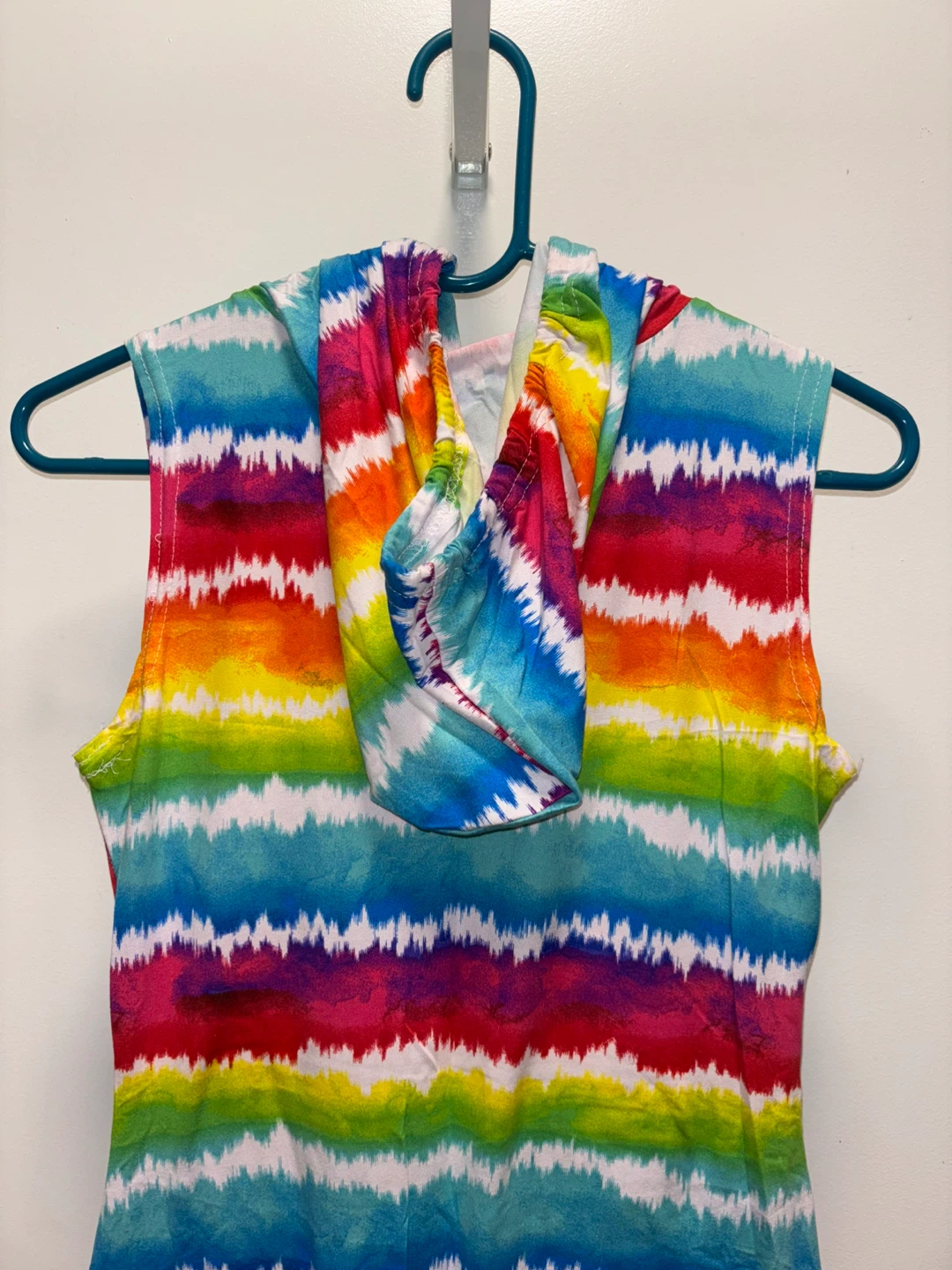 LOVE Tie Dye Sleeveless Hooded Dress Size M - photo 4