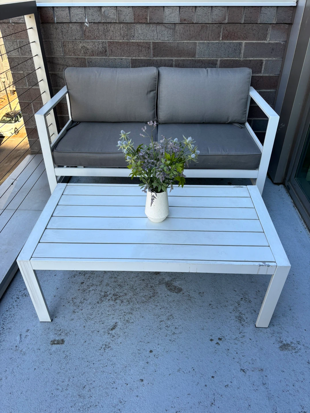 Modern Patio Furniture Set - 2 Seater Sofa and Coffee Table - photo 3