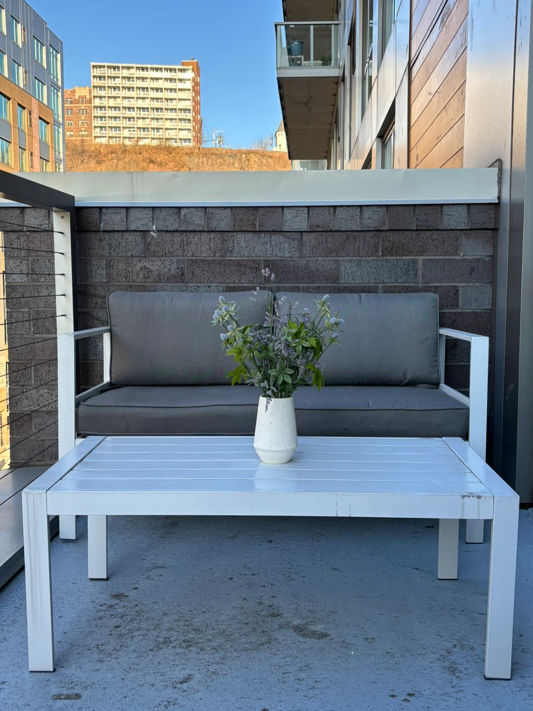 Modern Patio Furniture Set - 2 Seater Sofa and Coffee Table - photo 5