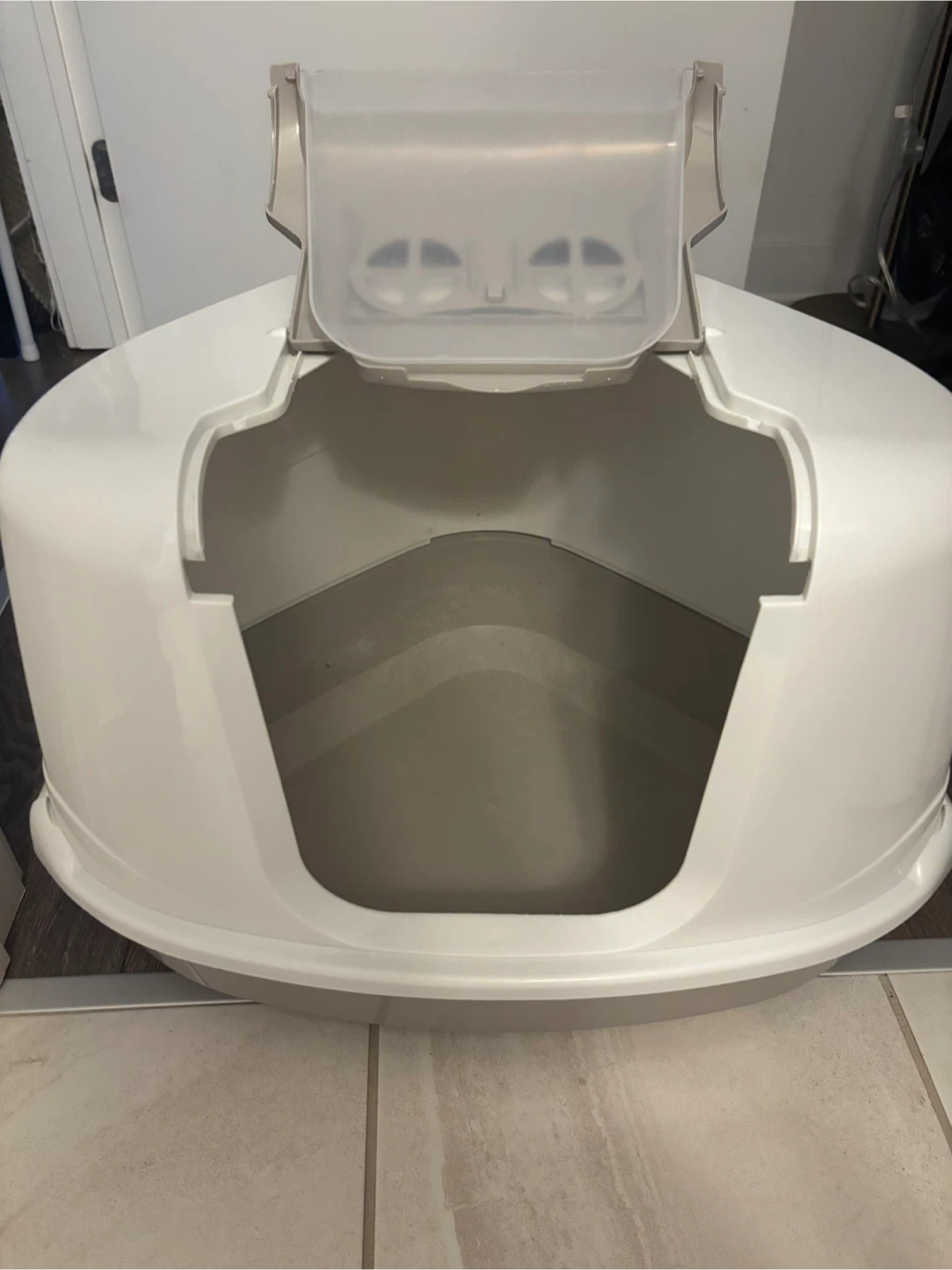 Moderna Flip Cat Corner Hooded Litter Pan - Warm Grey - photo 5