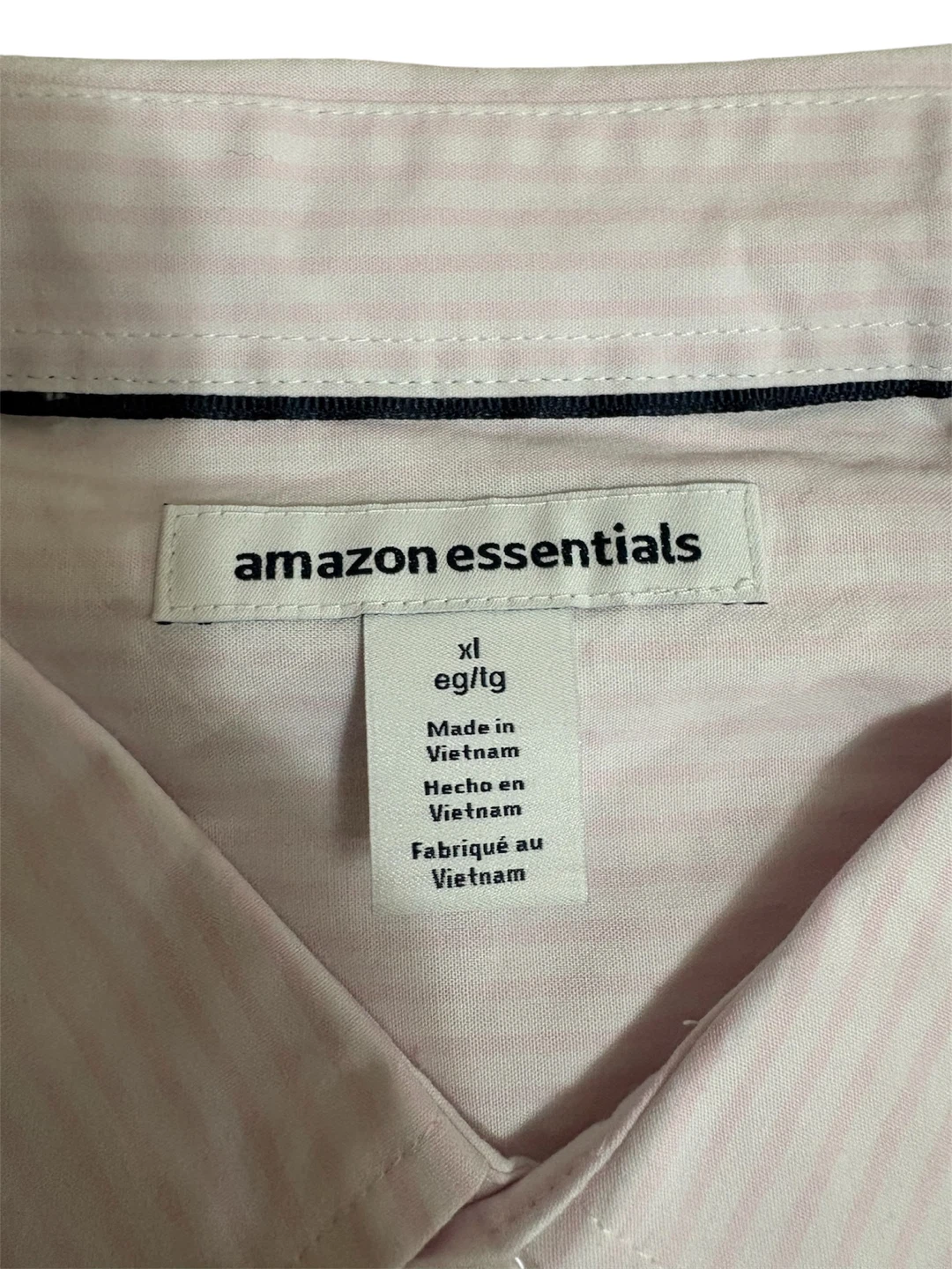 Amazon Essentials Pink Stripe Button-Up Shirt - XL - photo 2