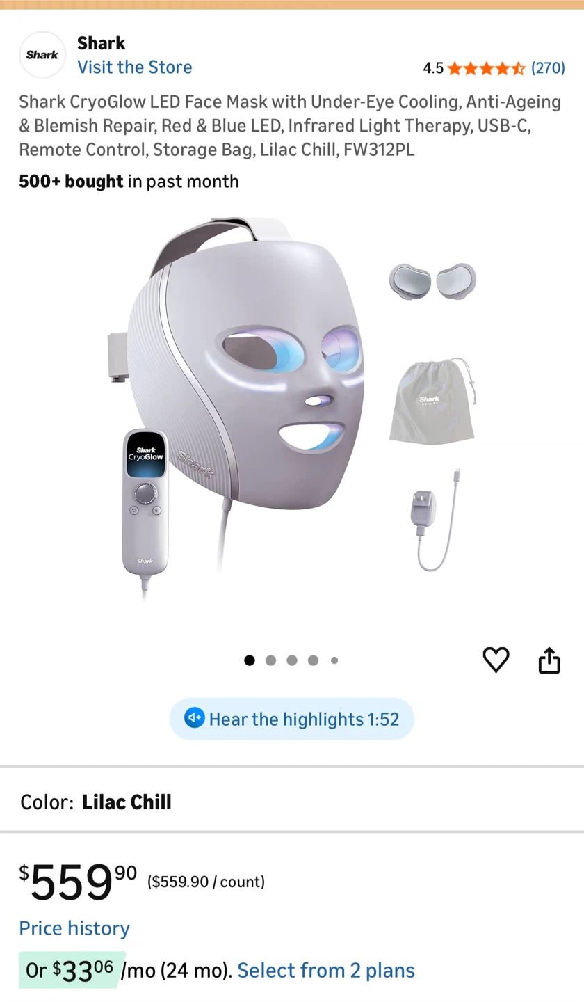 Shark CryoGlow LED Face Mask - photo 5