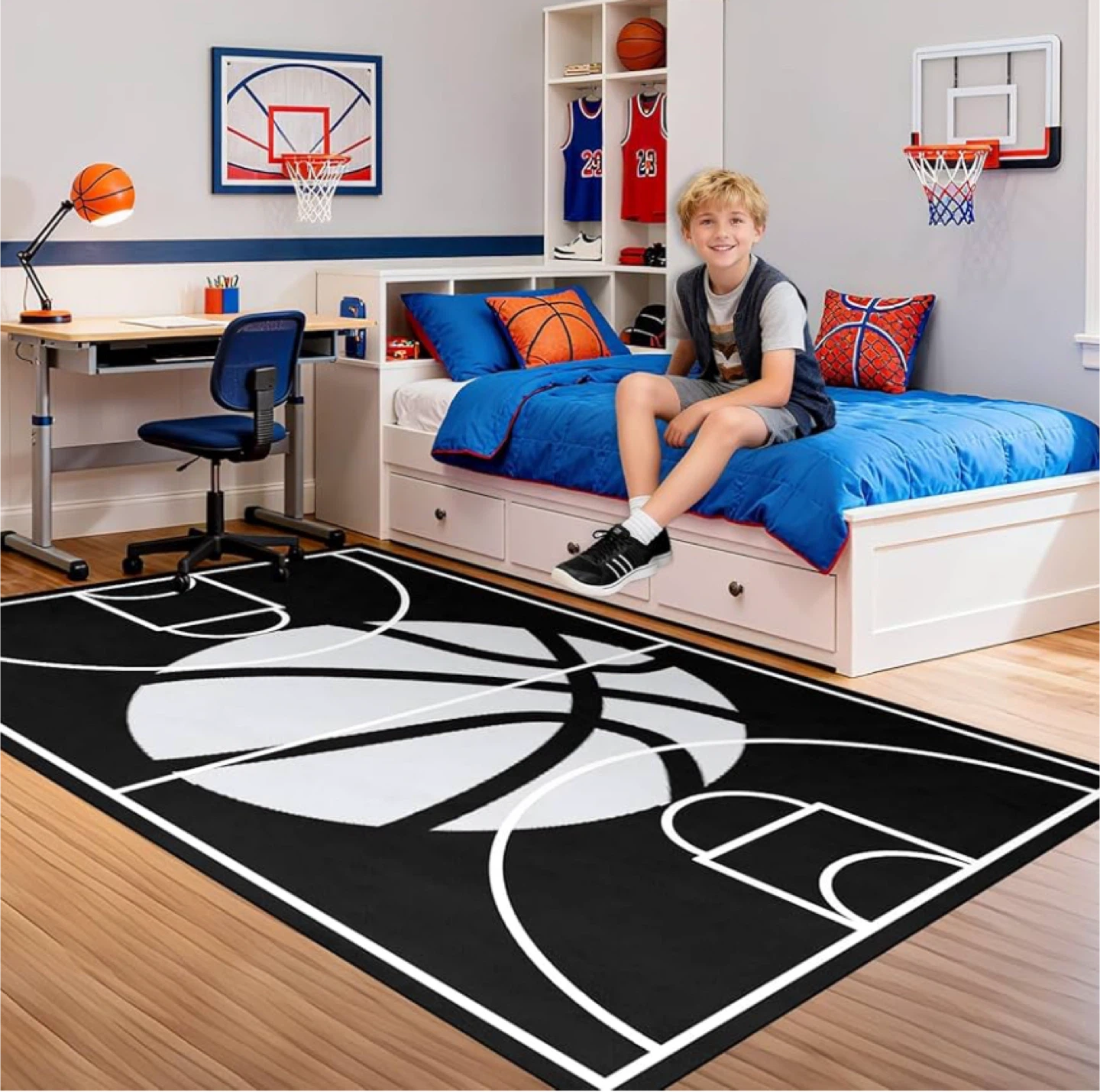 Basketball Court Area Rug 4.5” x 6”
