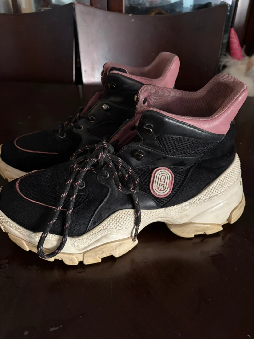 Coach Women's Black Pink High Top Sneakers - photo 3