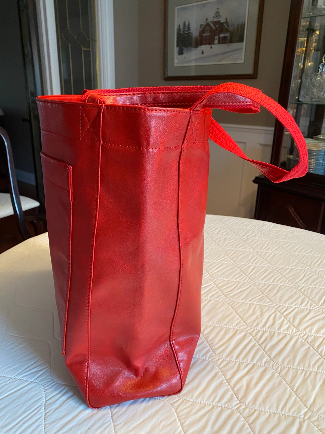 Faux Leather Tote Bags with Inner Pocket and large outer pocket - photo 2