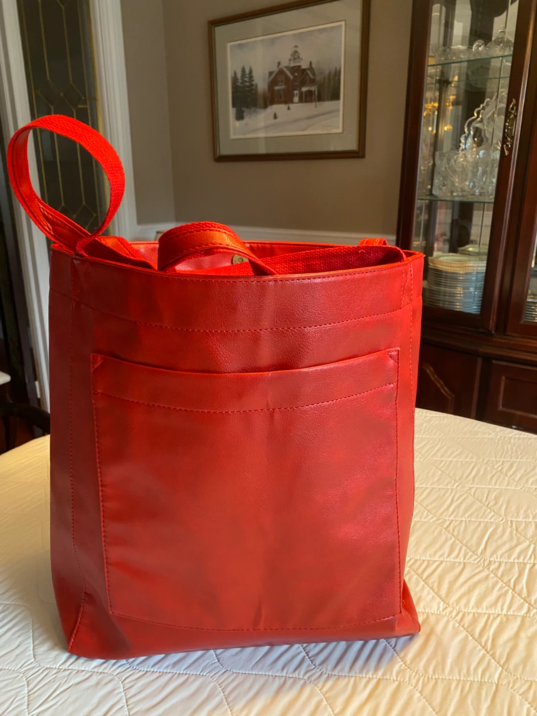 Faux Leather Tote Bags with Inner Pocket and large outer pocket - photo 3
