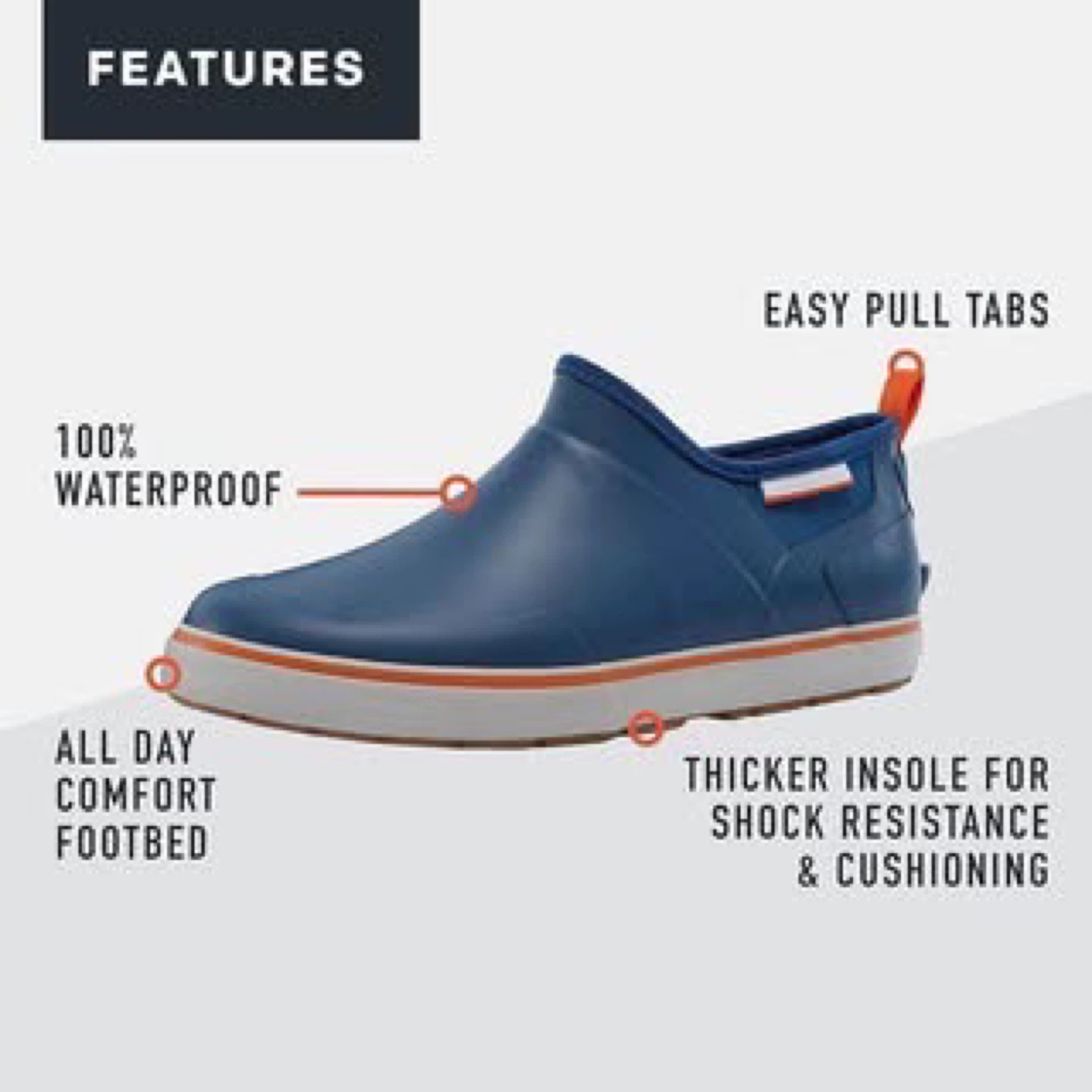Grundens Navy Blue Waterproof Deck Shoes