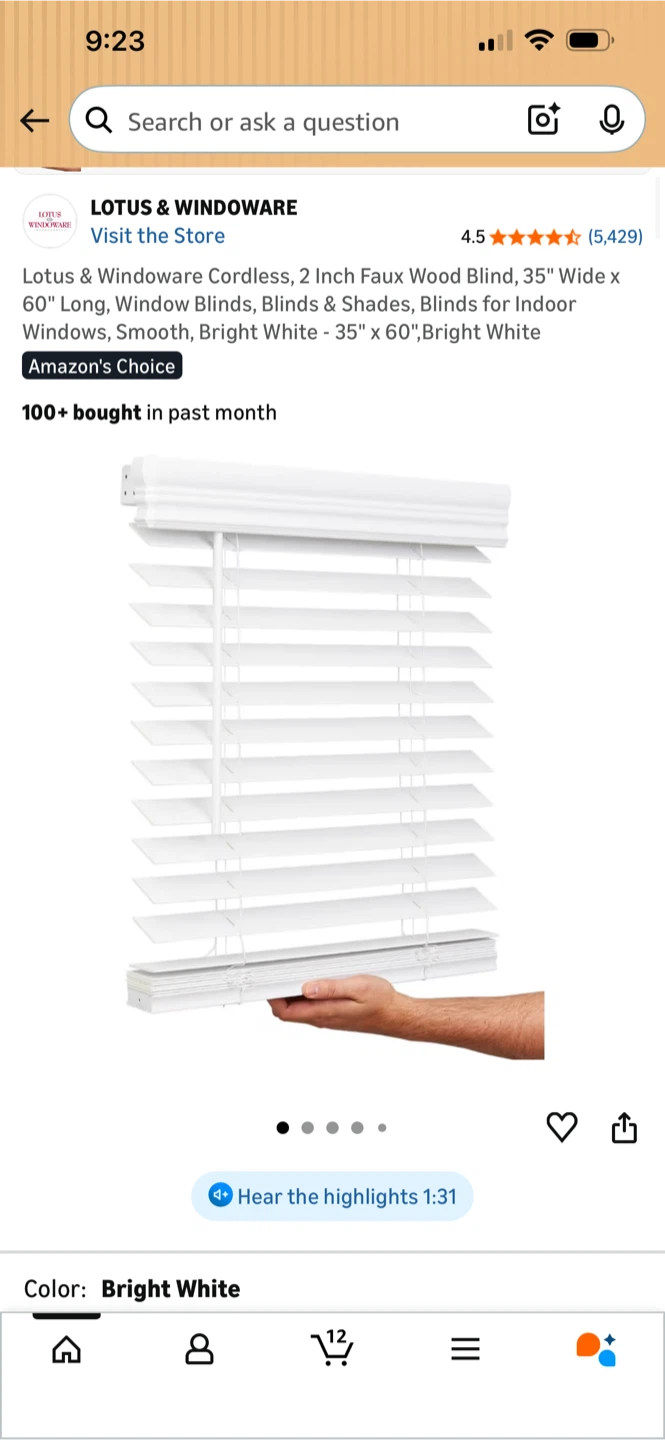 2x Lotus & Windoware Cordless 2 Inch Faux Wood Blinds - photo 2