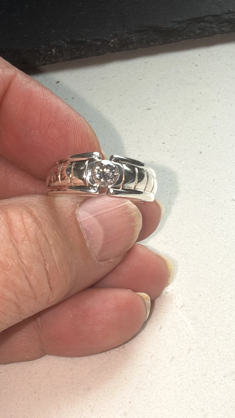 Unisex Sterling Silver CZ Ring - photo 5