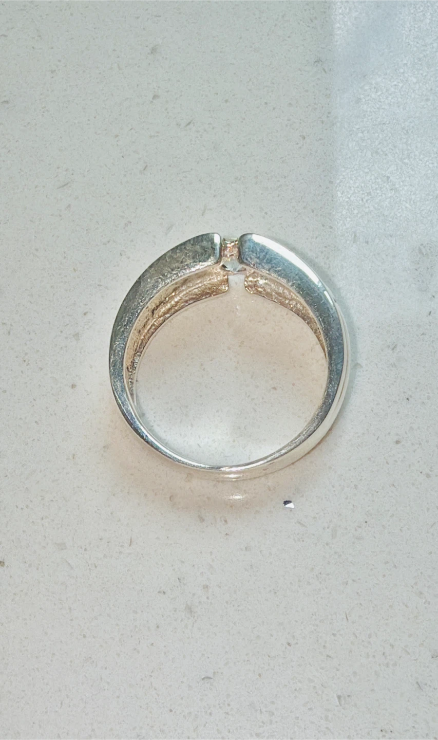 Unisex Sterling Silver CZ Ring - photo 4
