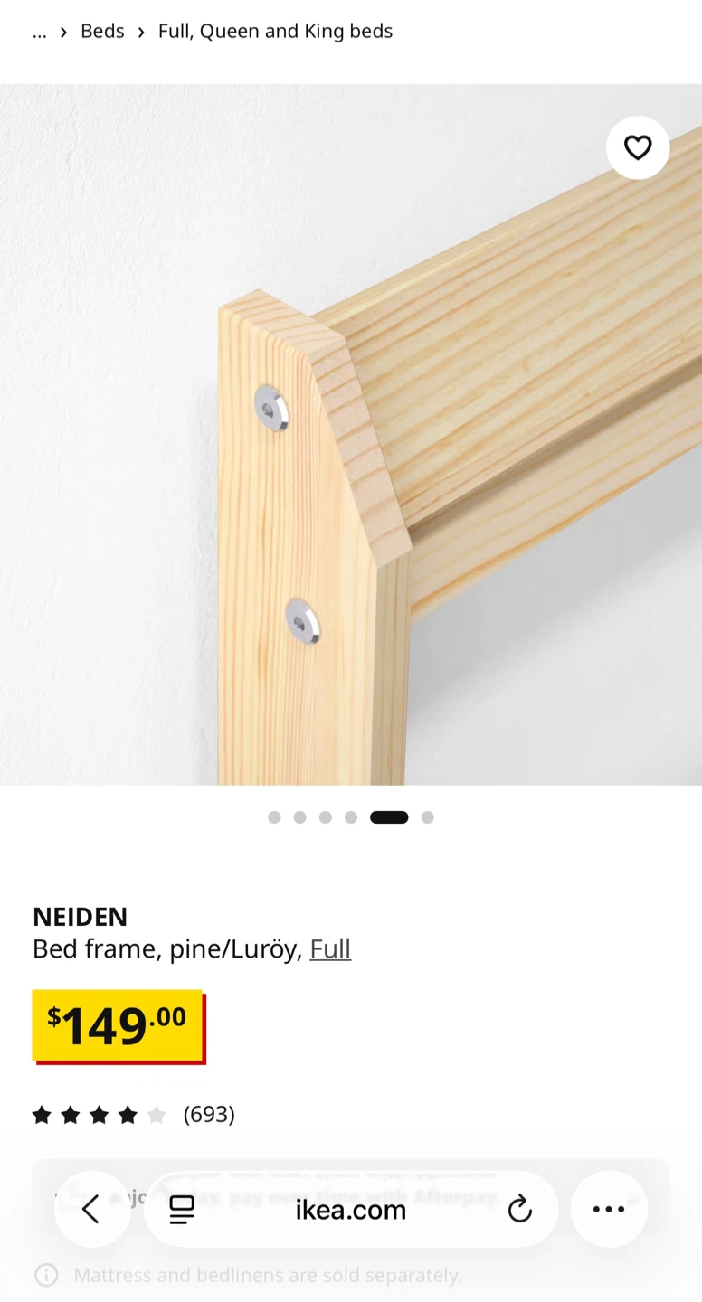 IKEA NEIDEN Full Bed Frame with Luroy Slatted bed base - photo 4