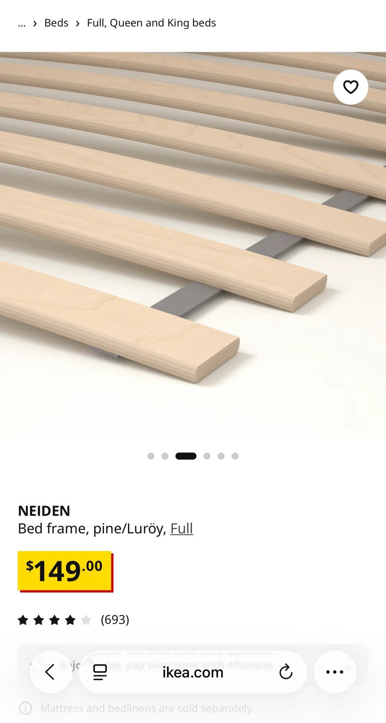 IKEA NEIDEN Full Bed Frame with Luroy Slatted bed base - photo 3