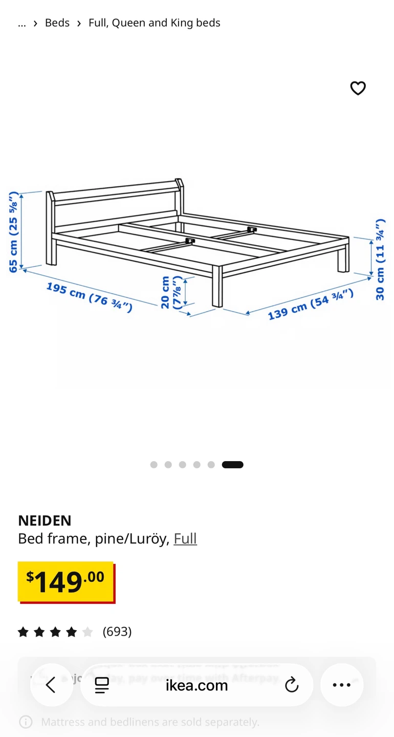 IKEA NEIDEN Full Bed Frame with Luroy Slatted bed base - photo 5