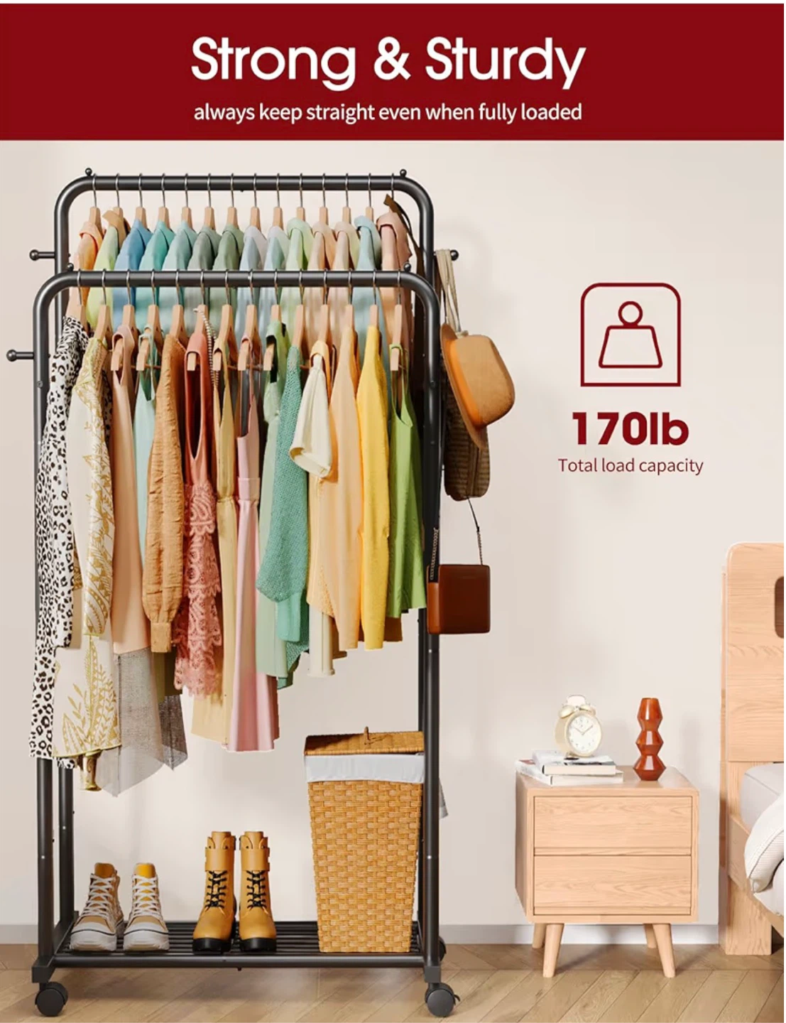 Sakugi Clothing Rack - Double-Rod Coat Rack - BNIB - photo 4