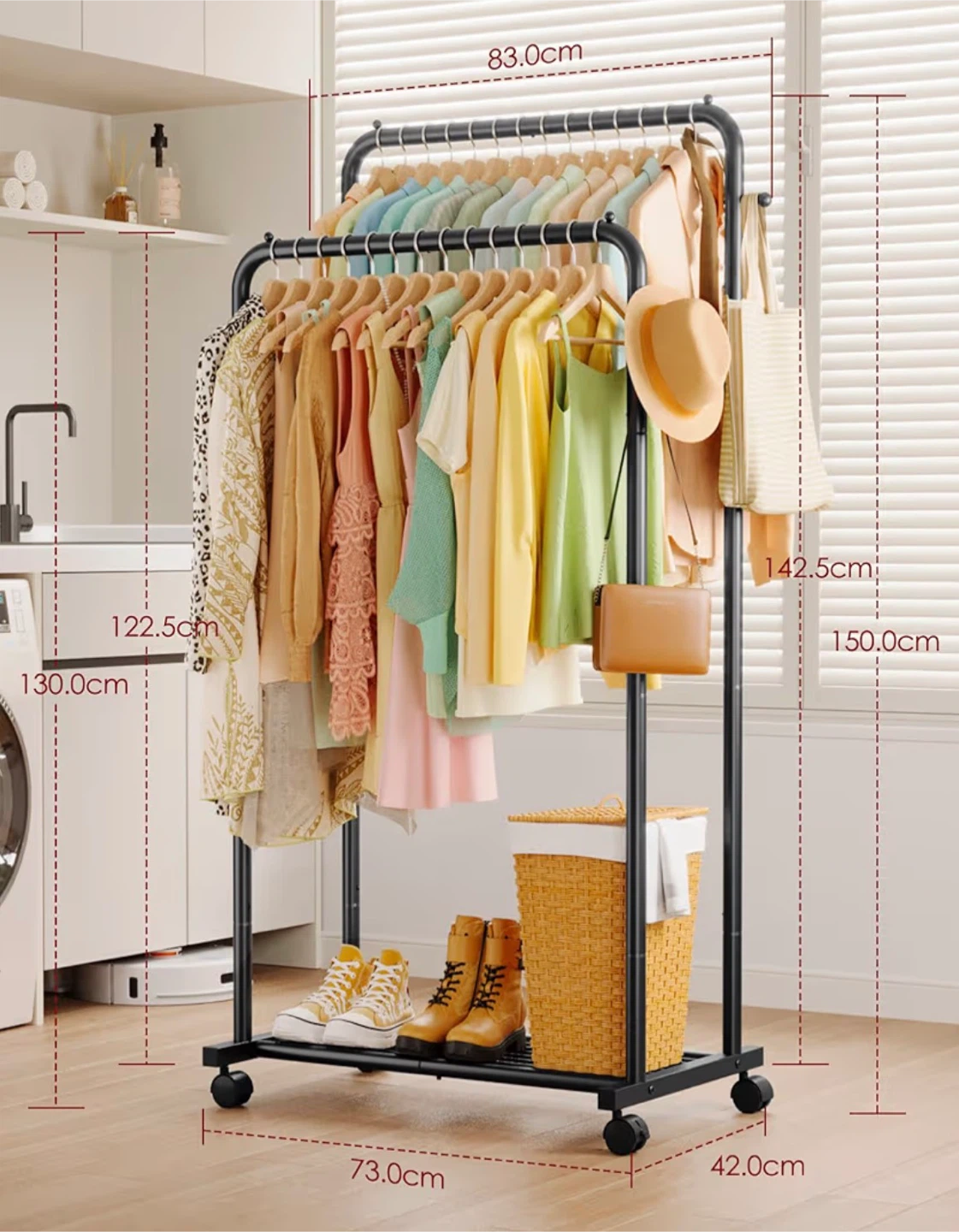 Sakugi Clothing Rack - Double-Rod Coat Rack - BNIB - photo 3