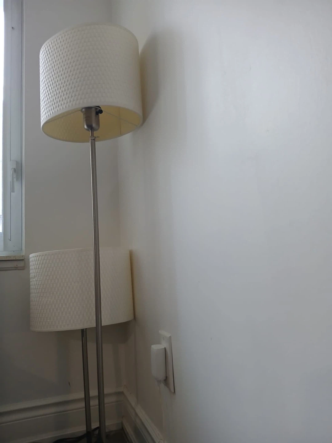White Textured Drum Lamp Shade