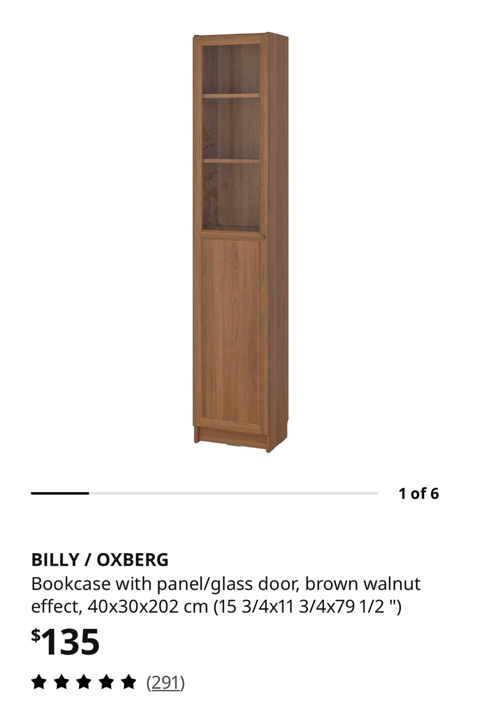 IKEA Billy/Oxberg Display Cabinet with Glass Door - photo 2