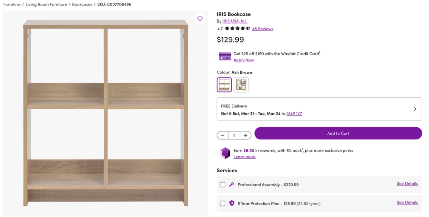 IRIS Bookcase - Ash Brown (Brand New / Requires minor fix)