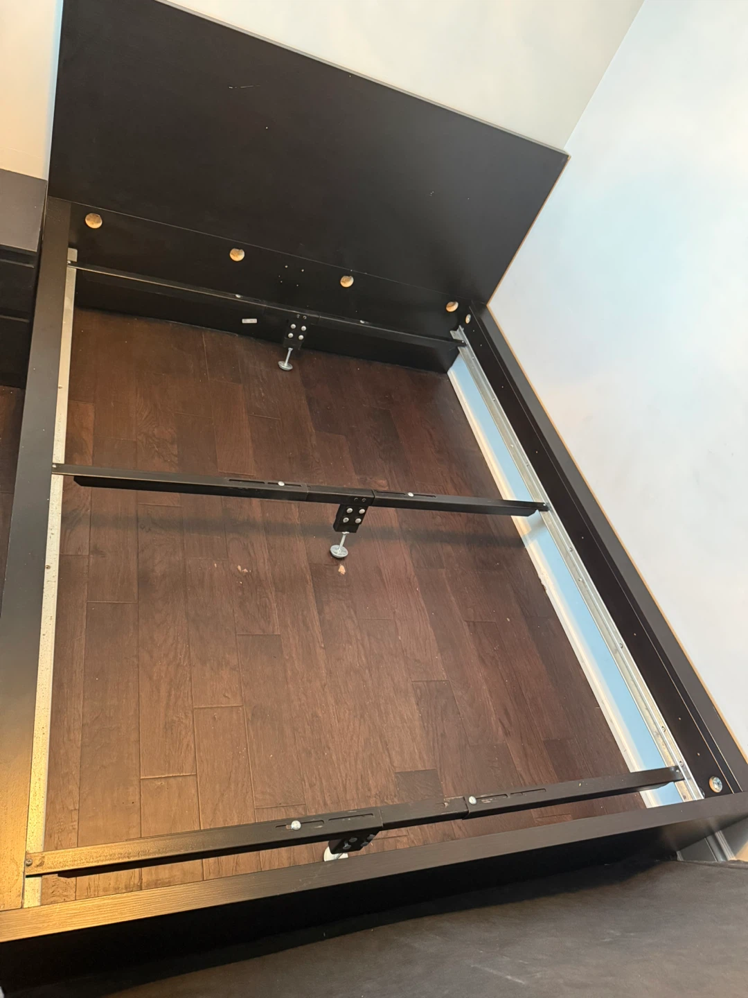 Black Queen Bed Frame with Nightstands and Dresser - photo 2