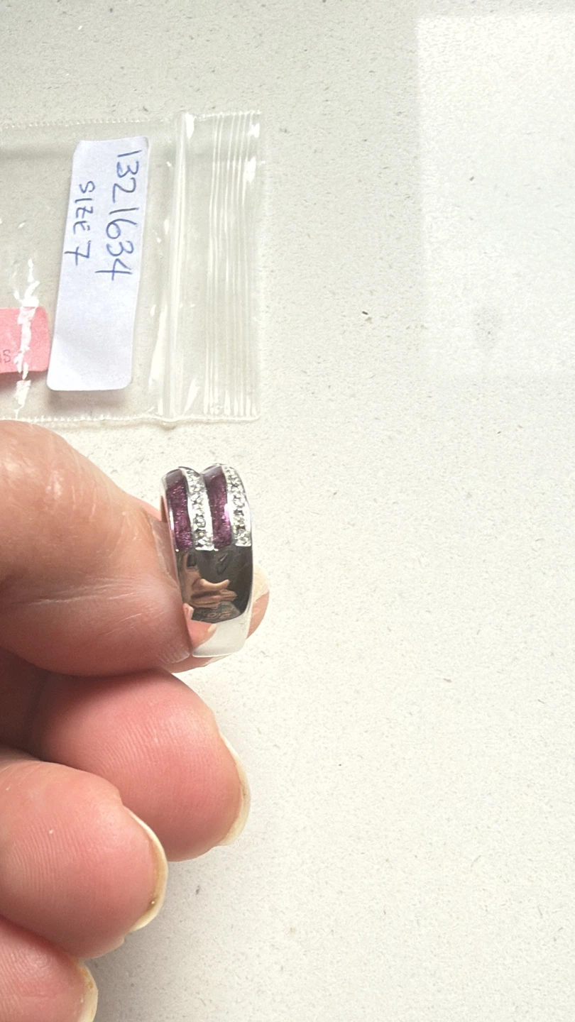 925 Sterling Silver W/Genuine Crystals & Purple enamel - photo 5