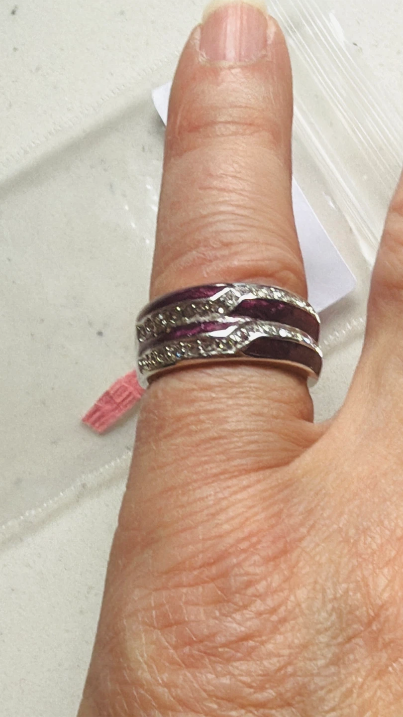 925 Sterling Silver W/Genuine Crystals & Purple enamel - photo 2