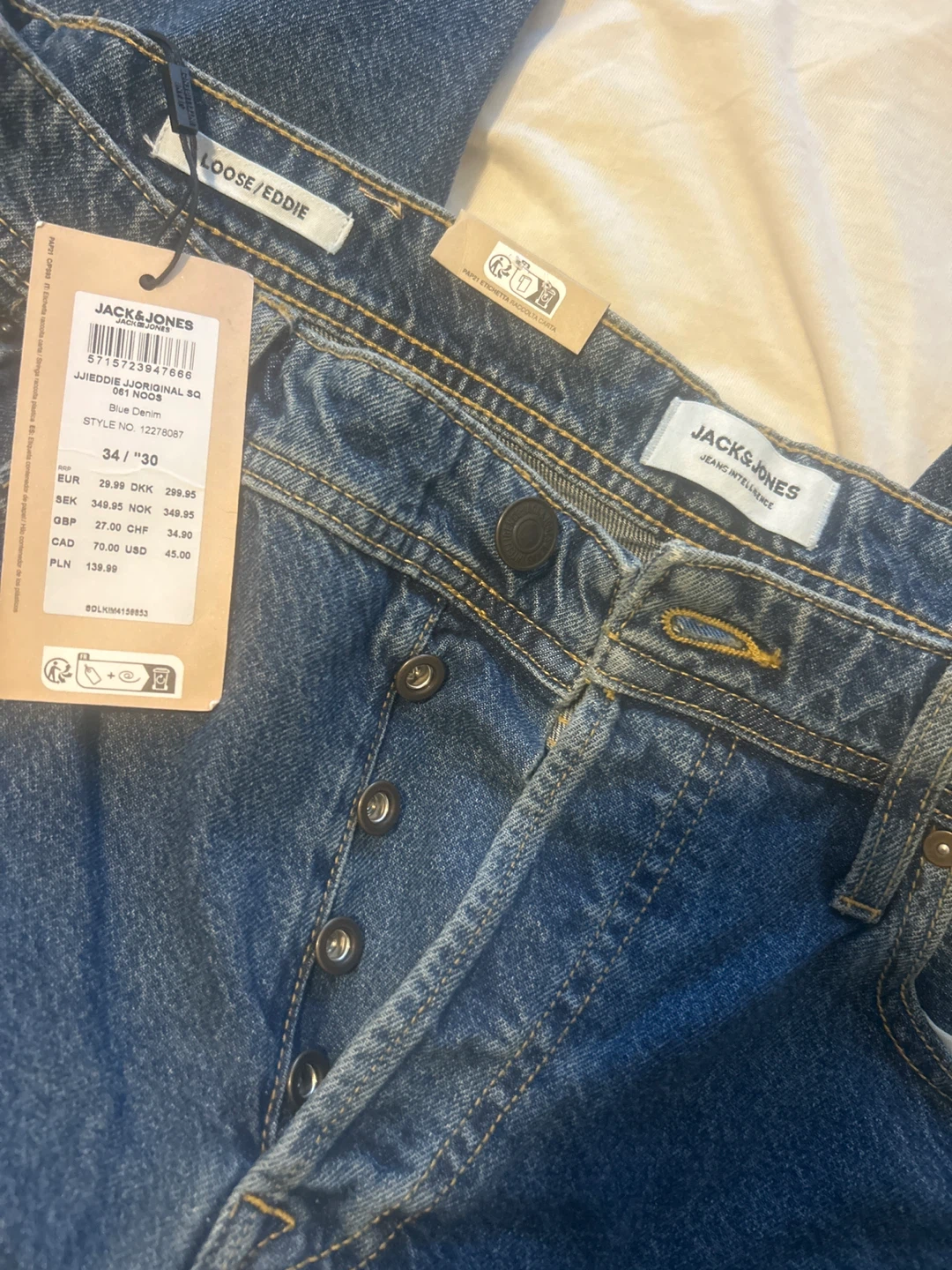 JACK & JONES Loose/Eddie Jeans 34/30 Blue Denim - photo 2