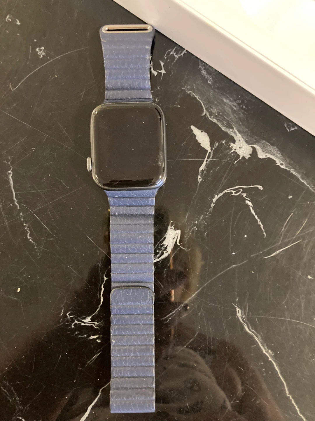 Apple Watch with Blue Band