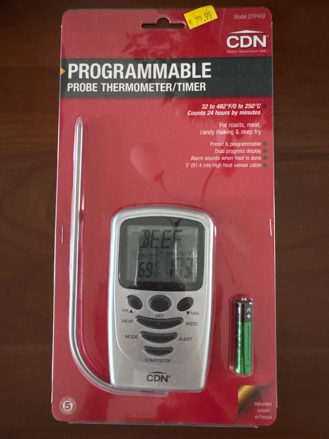 CDN Programmable Probe Thermometer/Timer