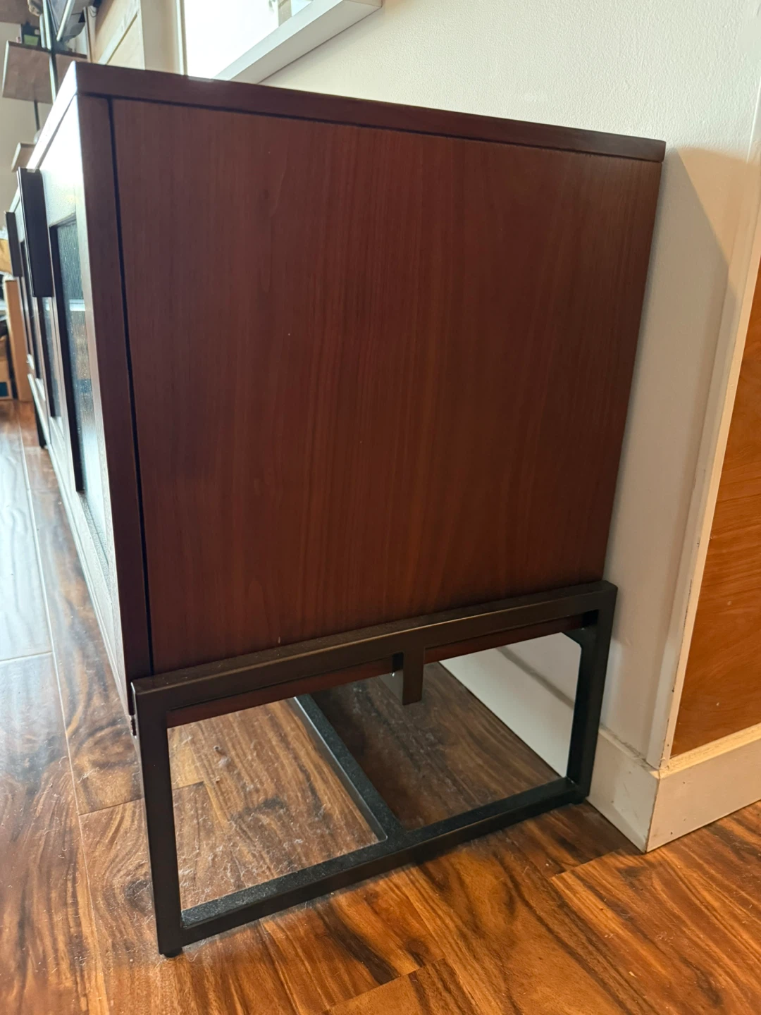 Wooden Media Console with Glass Doors - photo 4