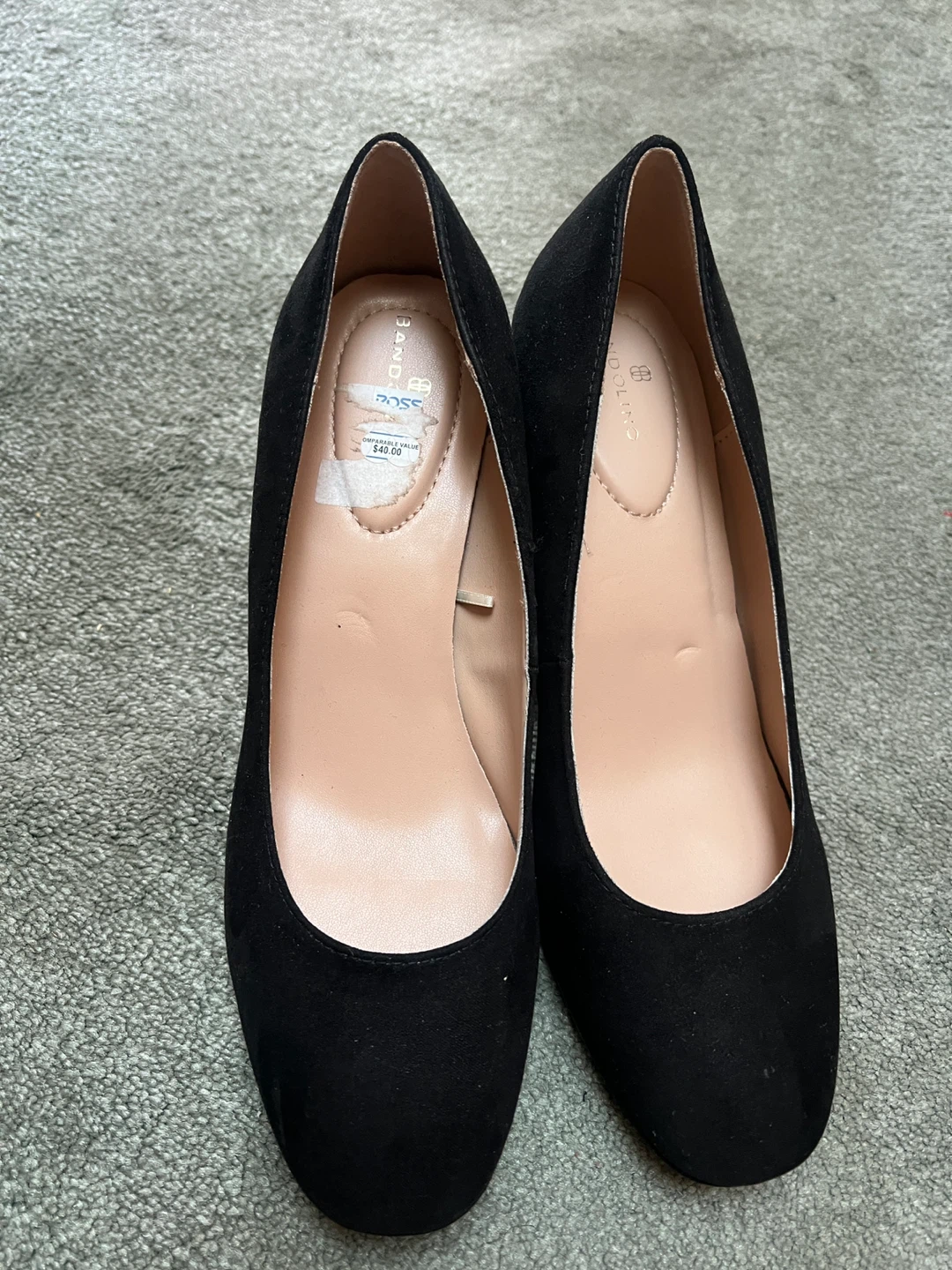 Bandolino Black Suede Block Heels Size 10M