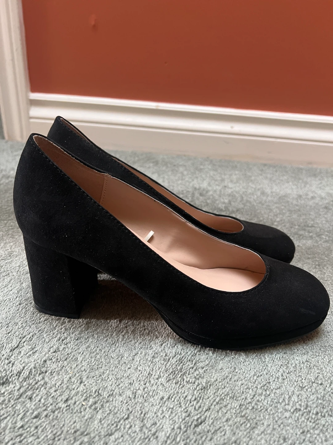 Bandolino Black Suede Block Heels Size 10M - photo 2
