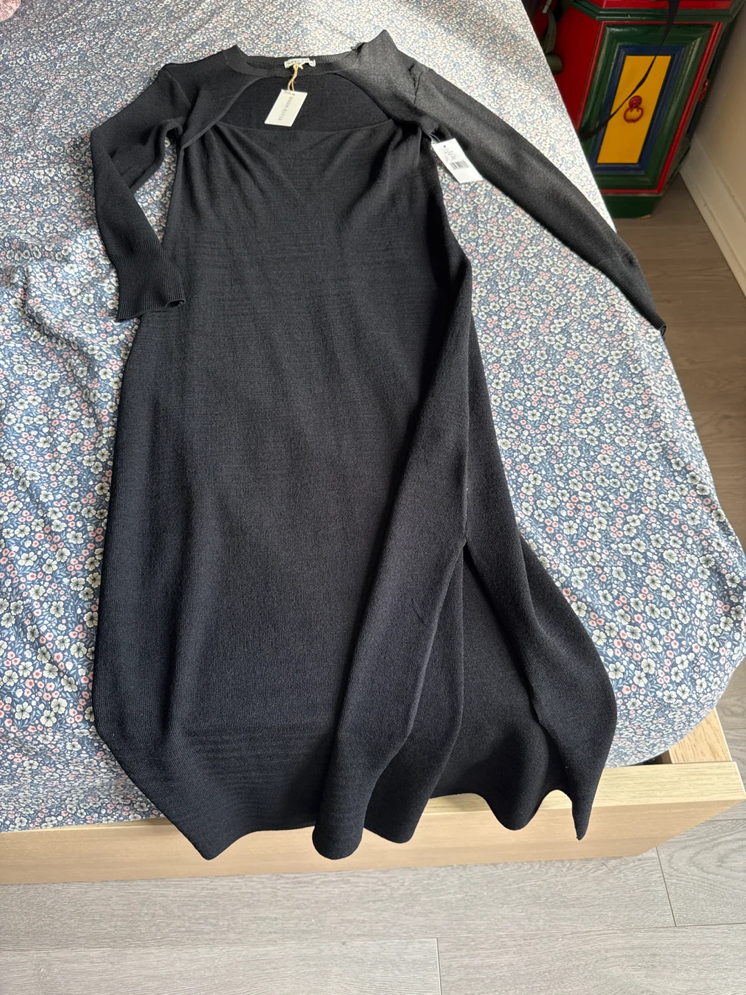 Moon River Black Knit Maxi Dress with Cutout - Size S - photo 4