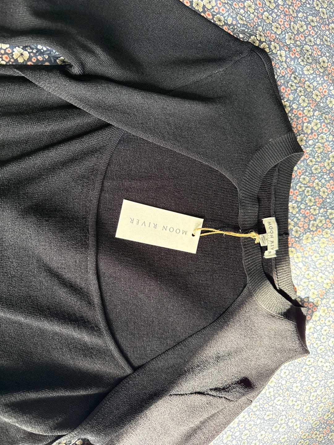 Moon River Black Knit Maxi Dress with Cutout - Size S - photo 3