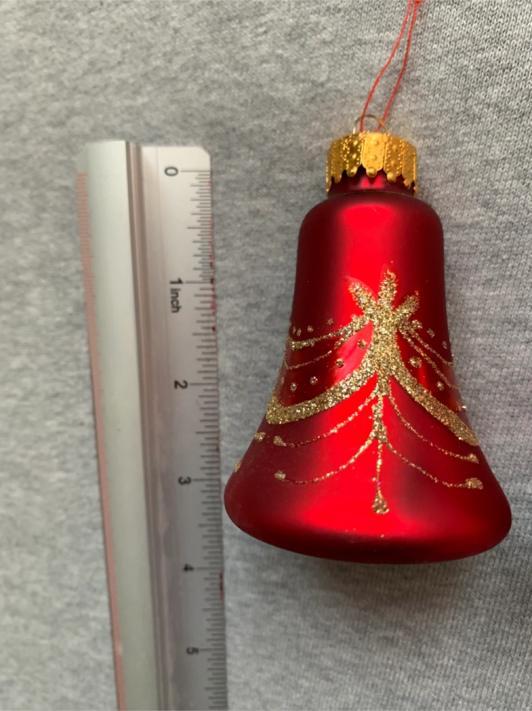Set of 3 Red Bell Christmas Ornaments - photo 2