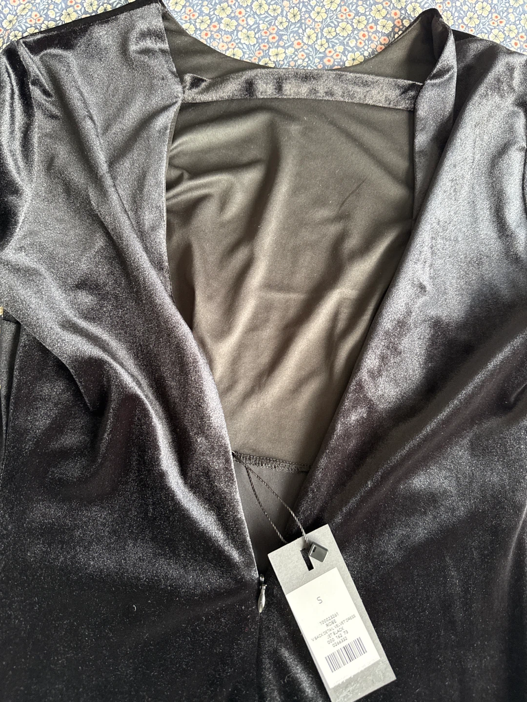 Black Velvet Long Sleeve Mini Dress - photo 3