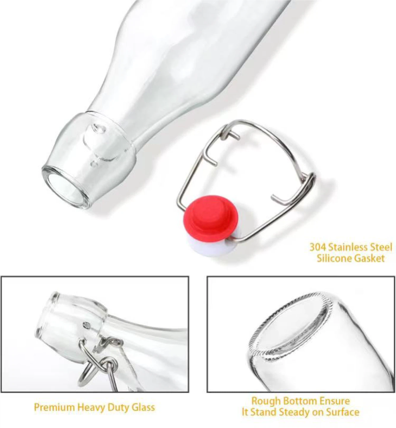 12 Pack Glass Swing Top Bottles - 8 oz / 250ml - photo 4
