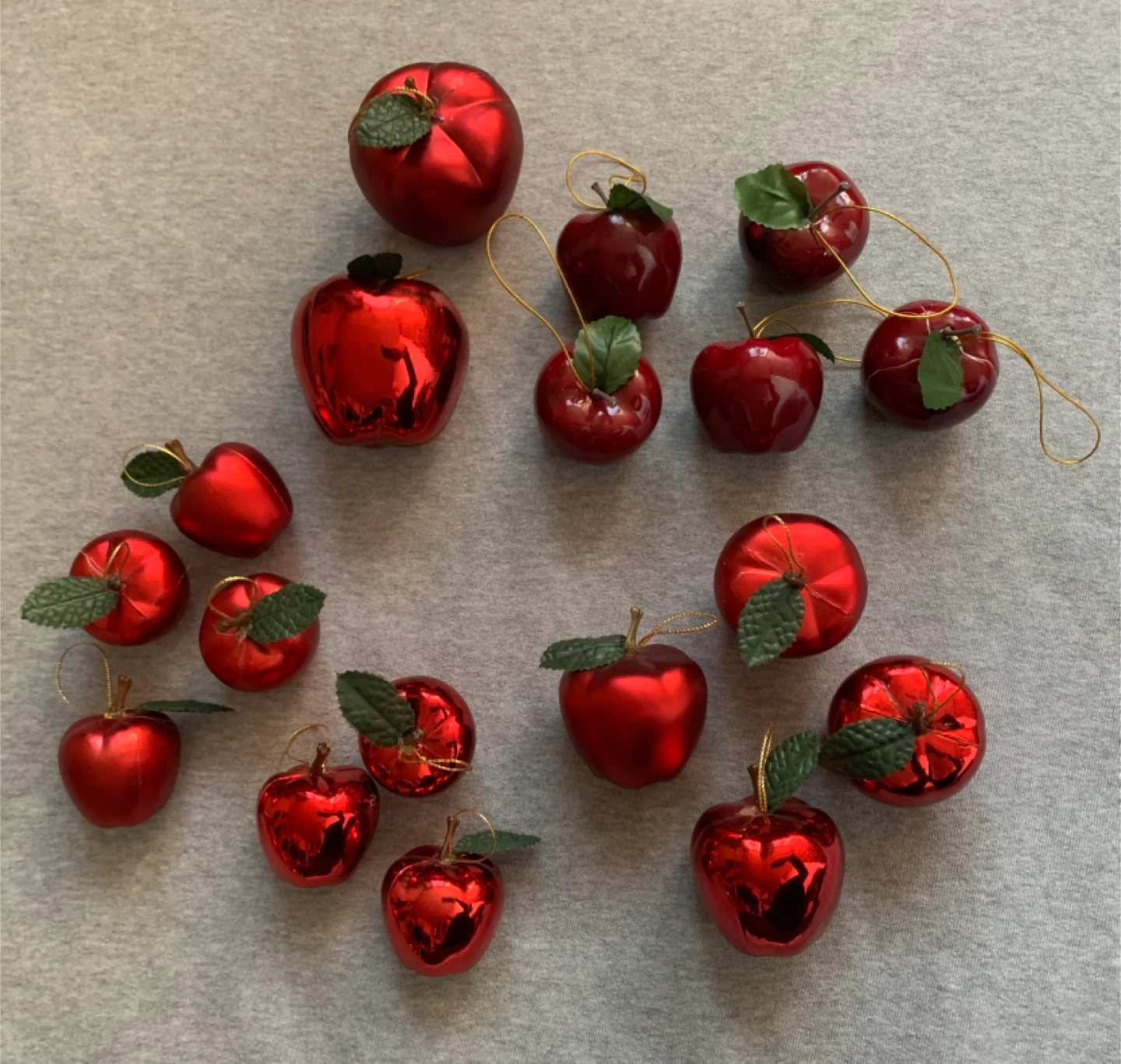 Set of 18 Red Apple Ornaments