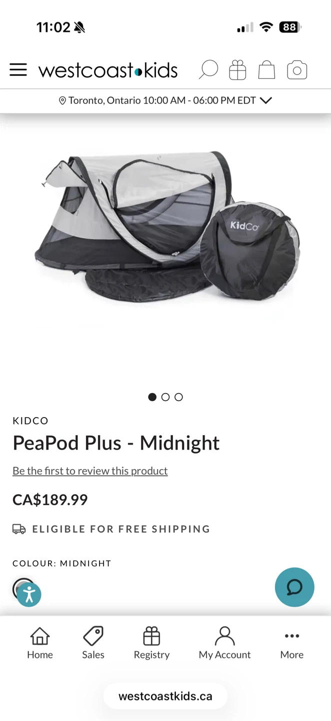 KidCo PeaPod Plus Portable Travel Bed - Midnight - photo 3