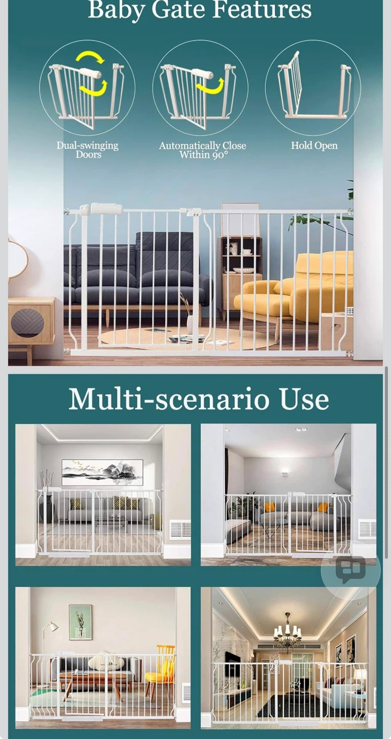 Mount Walk Through Auto Close White Metal Child Dog Pet Safety - photo 5