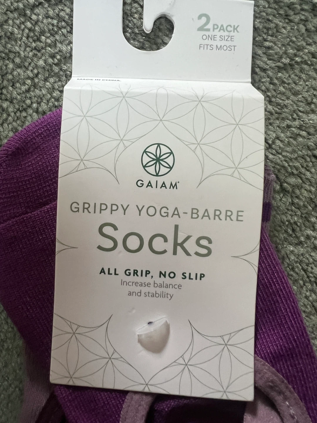 Gaiam Grippy Yoga-Barre Socks 2 Pack - photo 2