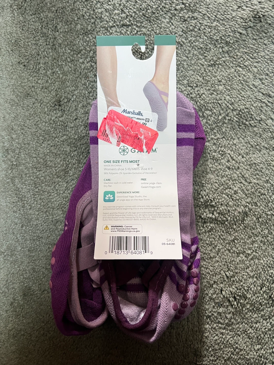 Gaiam Grippy Yoga-Barre Socks 2 Pack - photo 3
