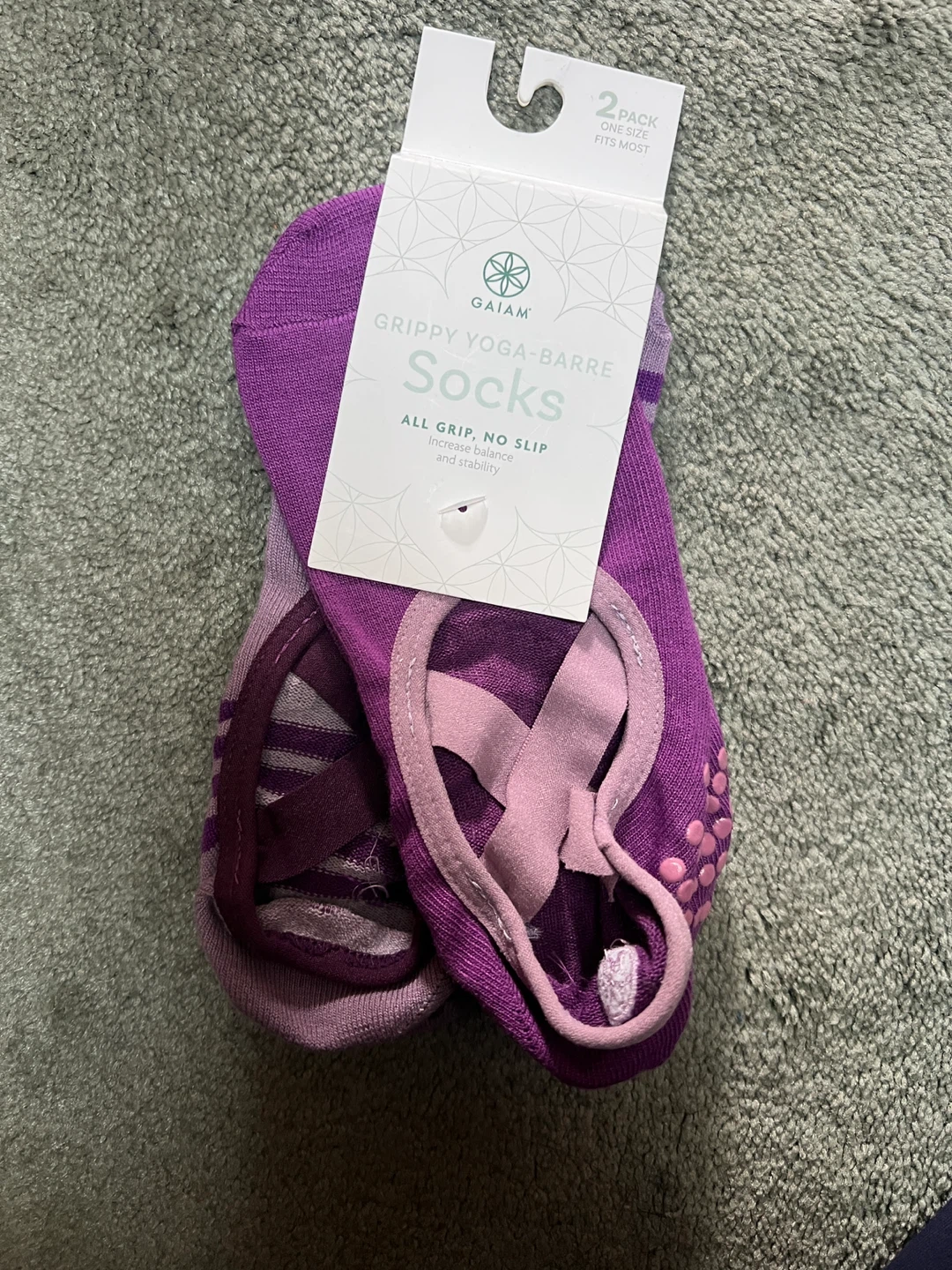 Gaiam Grippy Yoga-Barre Socks 2 Pack