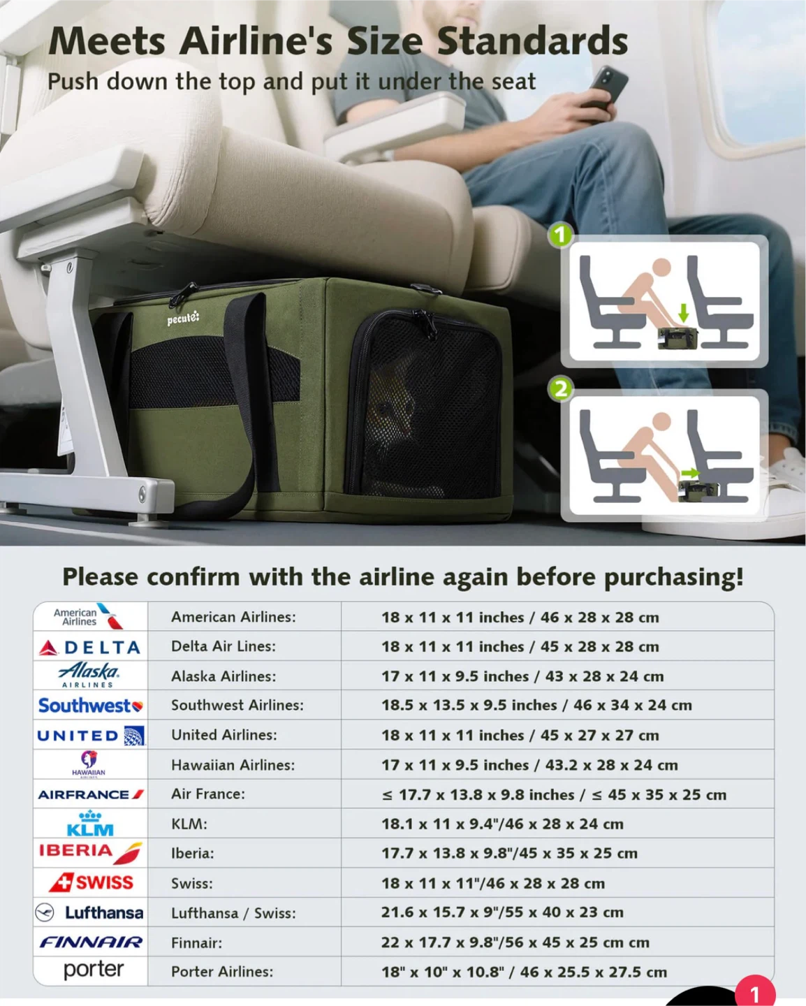 Pecute Airline Approved Expandable Pet Carrier BN - photo 4
