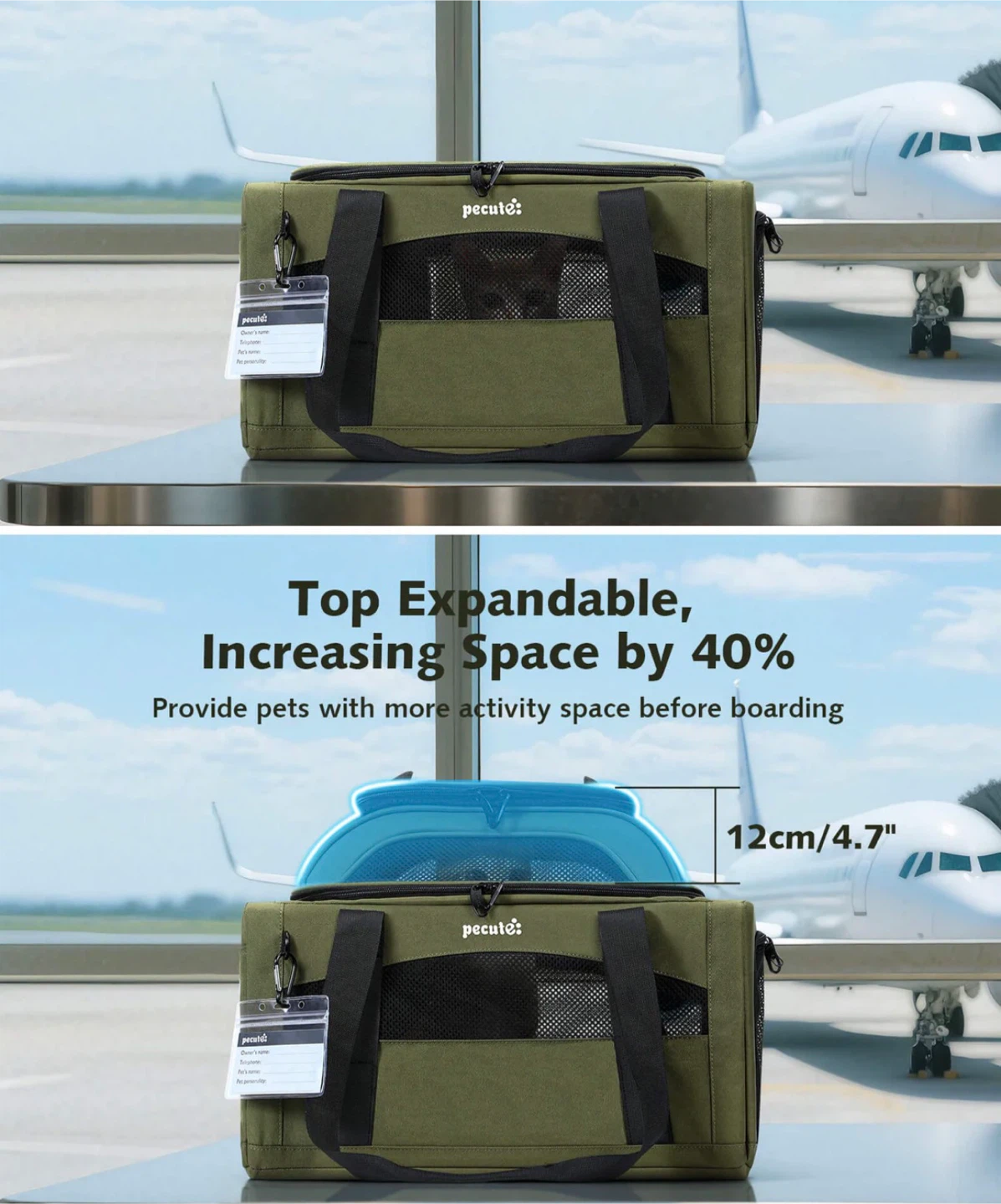 Pecute Airline Approved Expandable Pet Carrier BN - photo 3