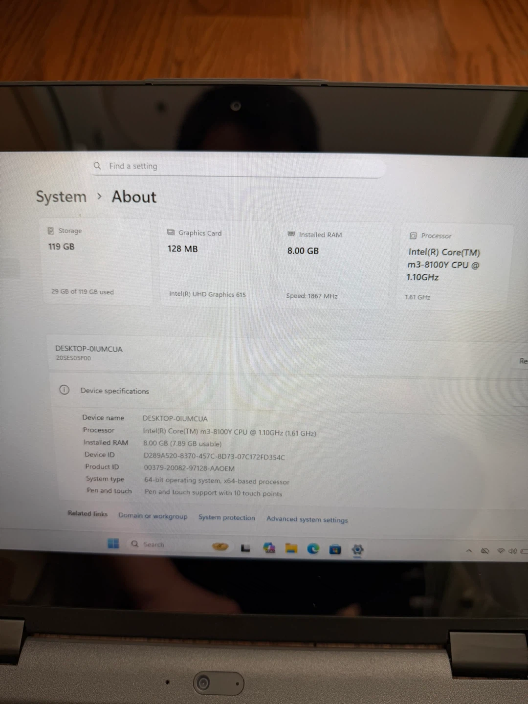 Lenovo 11e Laptop 6th Gen 8GB RAM 128GB SSD touchscreen - photo 2