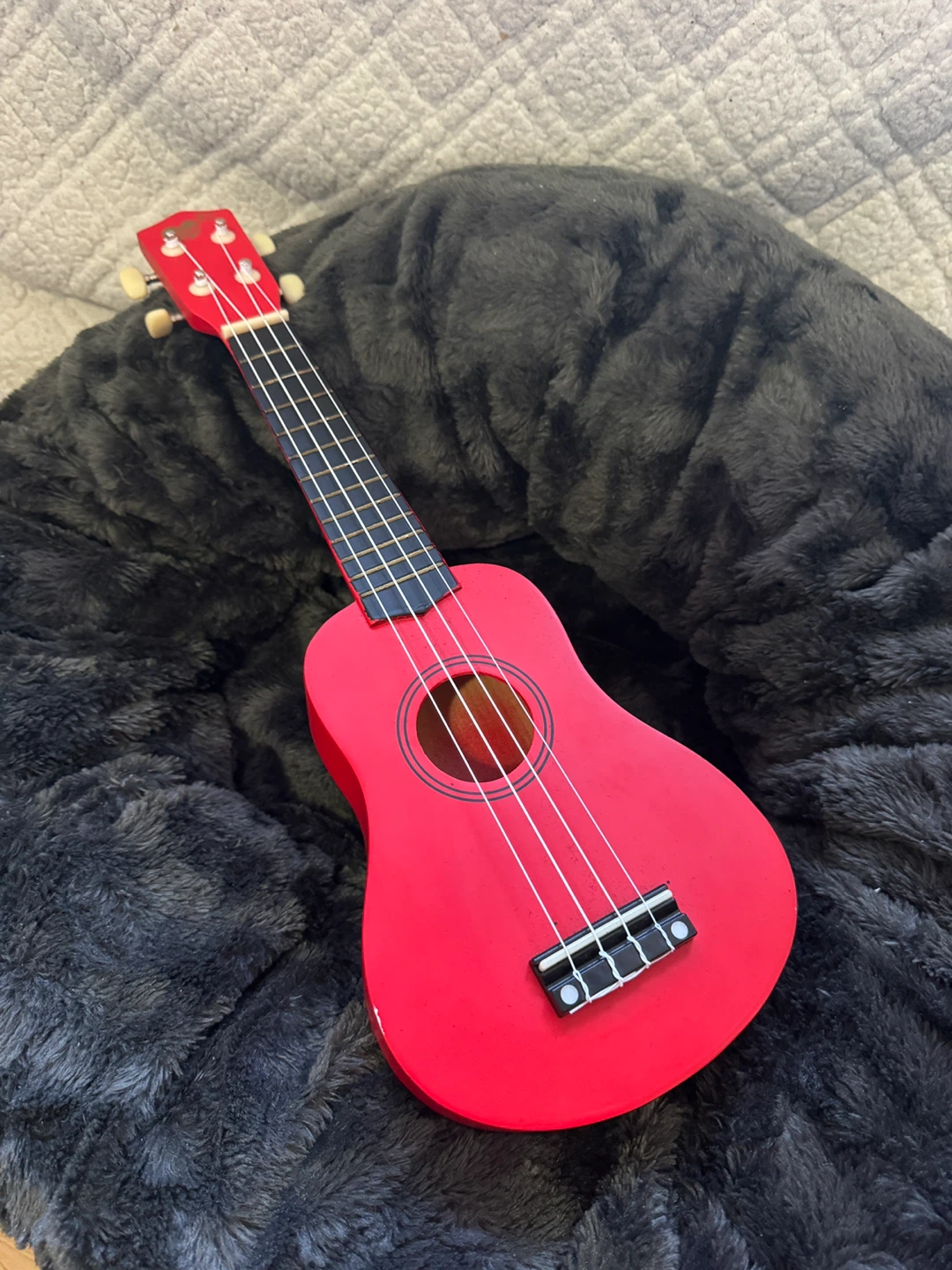 Red Ukulele with Black Gig Bag