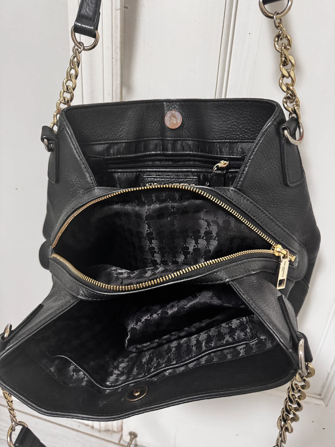 Karl Lagerfeld Black Leather Handbag - photo 3