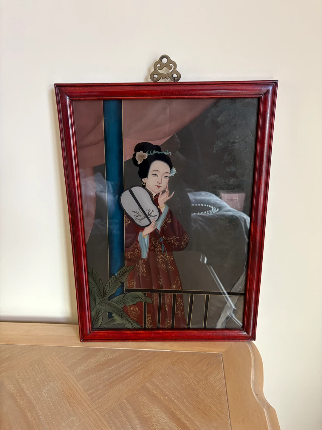 Framed Vintage Chinese Painting of a Woman